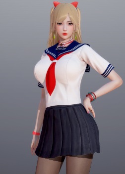 《AI少女》學生服金發美少女MOD