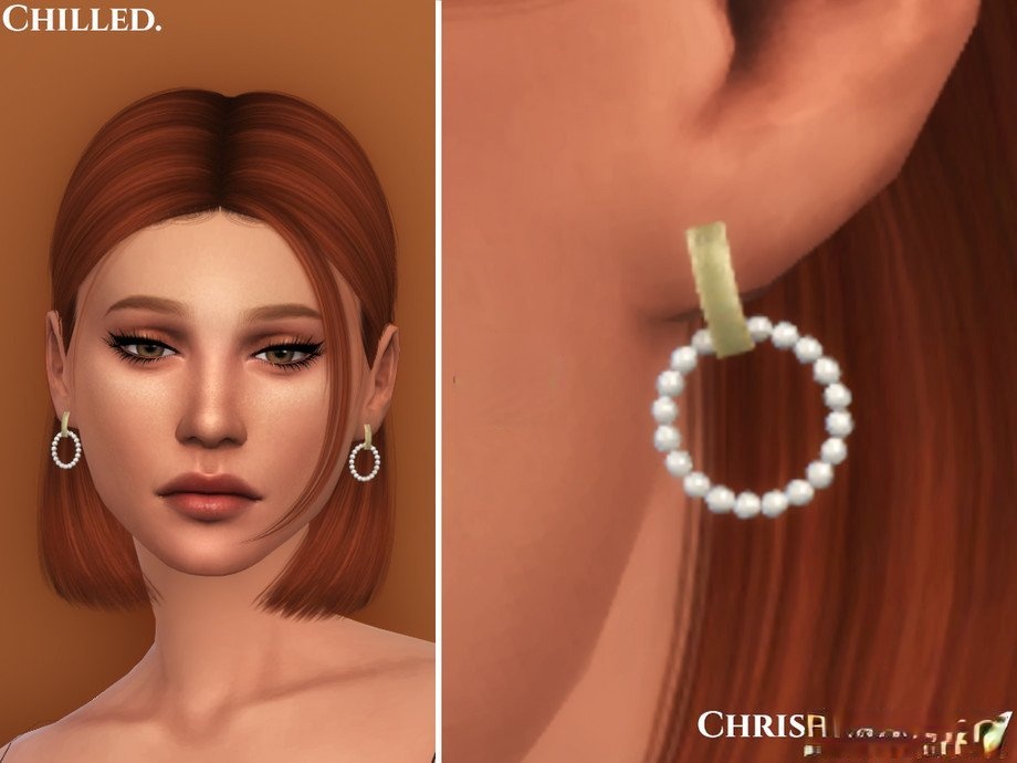 《模擬人生4》金屬片珍珠圓環耳環MOD