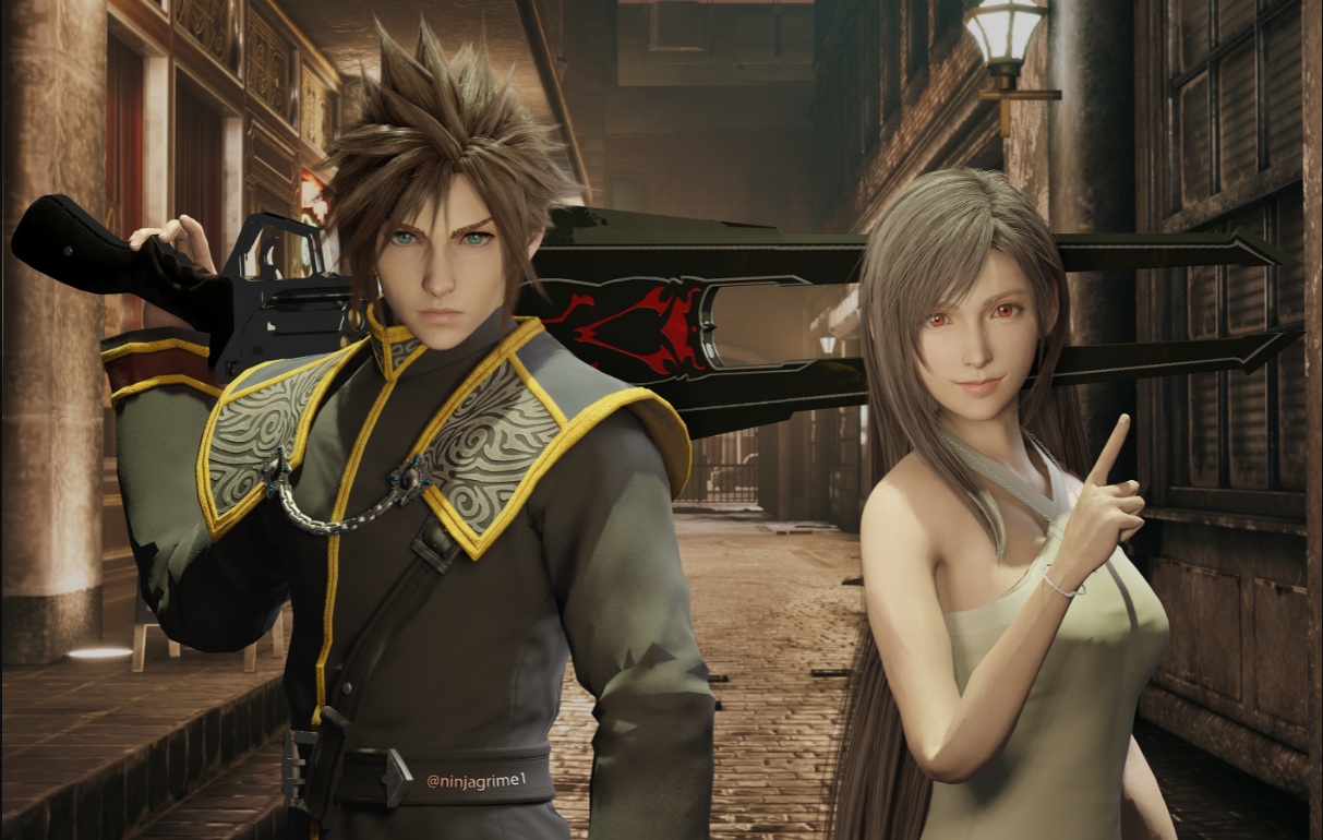 《最終幻想7：重制版》克勞德蒂法穿斯考爾和莉諾雅派對服MOD