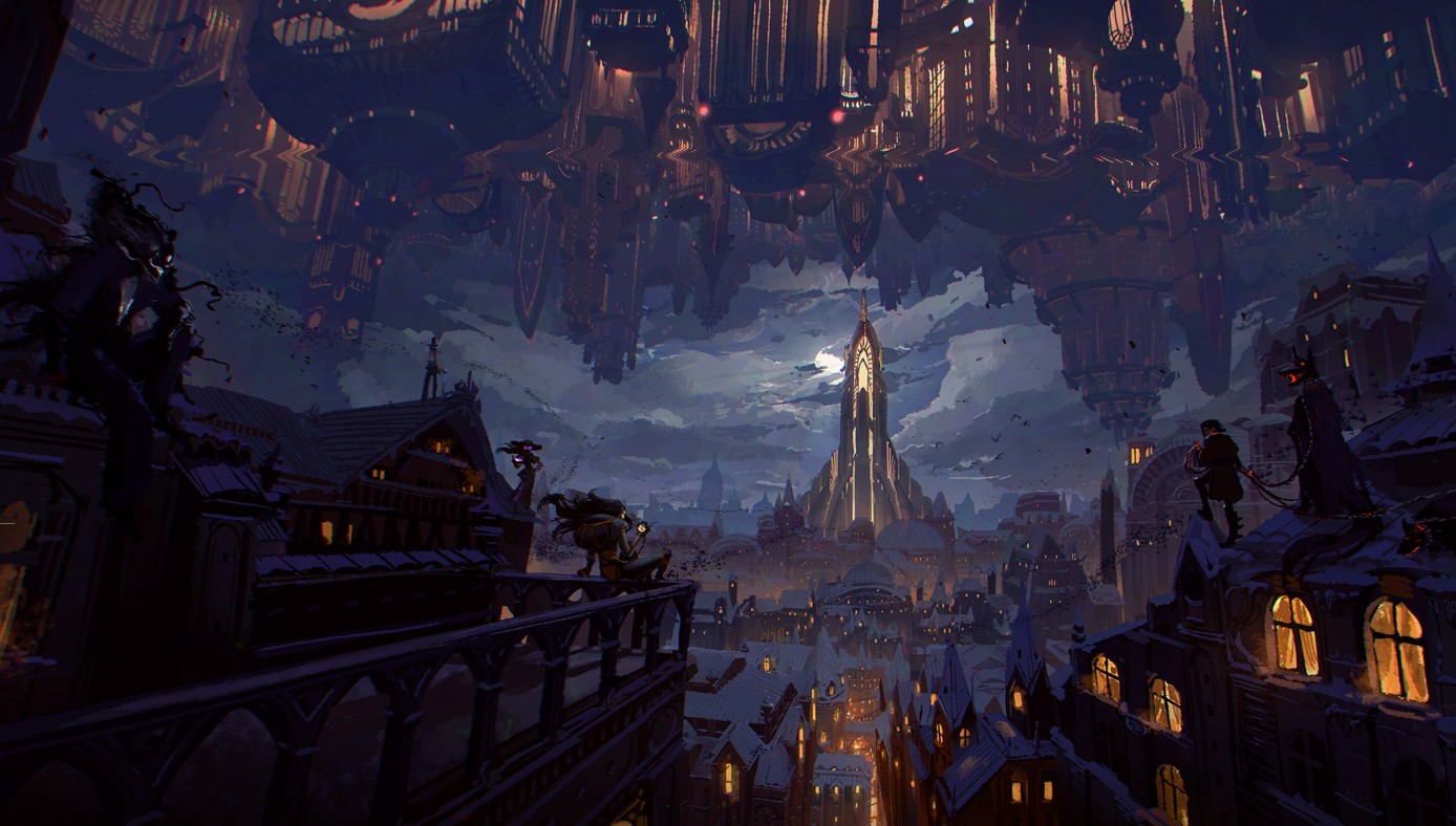 《Wallpaper Engine》倒懸城精美繪圖動態壁紙