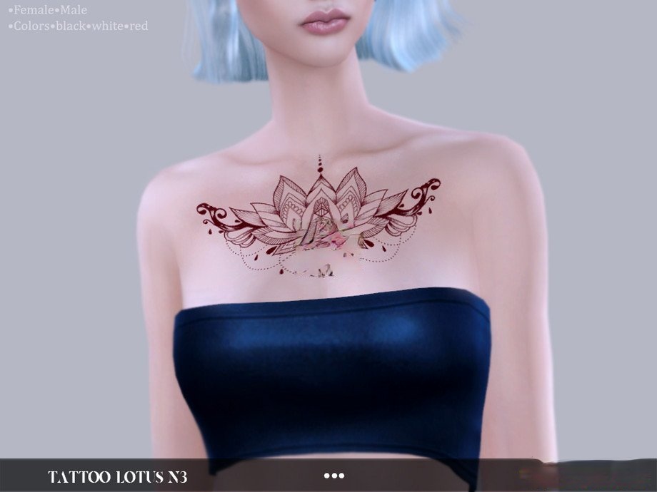 《模擬人生4》胸前蓮花紋身MOD
