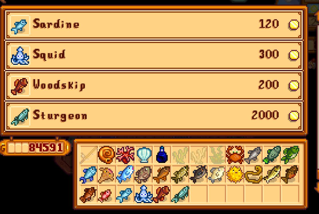 《星露谷物語》威利售賣各種魚MOD