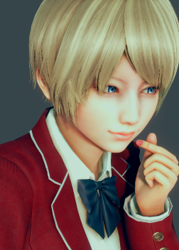 《AI少女》金色短發紅色校服高中生美少女MOD