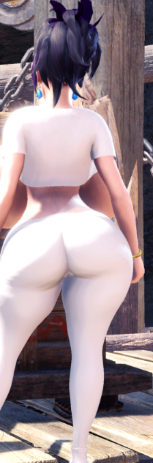 《怪物獵人世界：冰原》夸張身材超緊瑜伽褲露臍短袖MOD