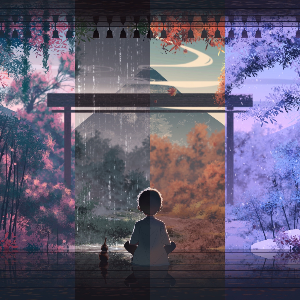 《Wallpaper Engine》四季庭院動態壁紙