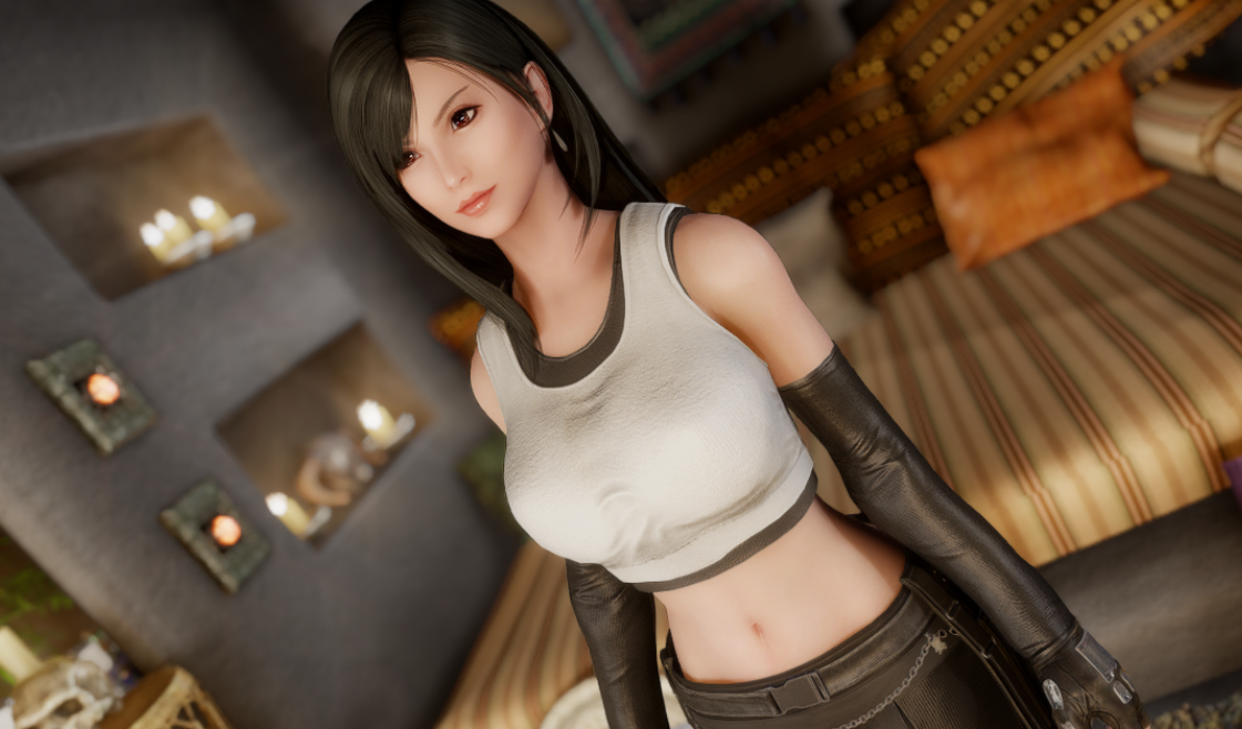 《上古卷軸5：天際重制版》最終幻想蒂法女神面部預(yù)設(shè)MOD