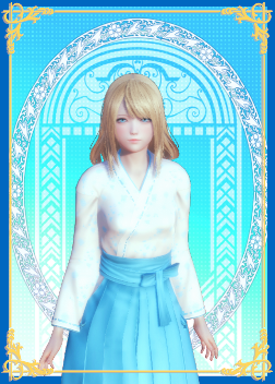 《AI少女》金色披肩發(fā)白衣藍(lán)裙和服美少女MOD