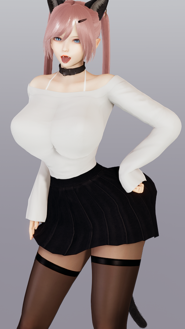 《AI少女》粉色雙馬尾小貓咪扮裝MOD