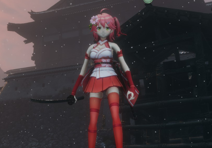 《只狼：影逝二度》紅發少女櫻巫女替換狼外觀MOD