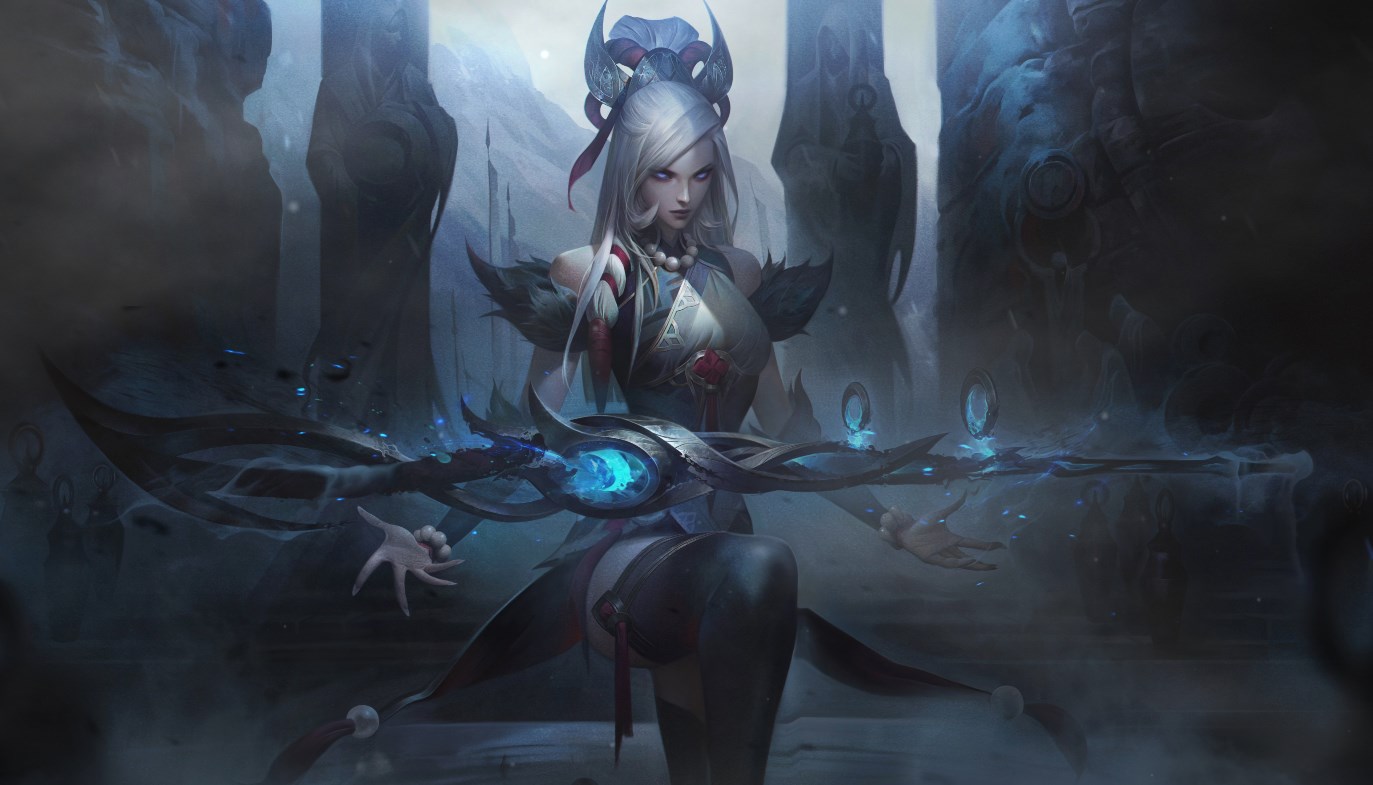 《Wallpaper Engine》LOL純白之月凱瑟琳原畫動態壁紙