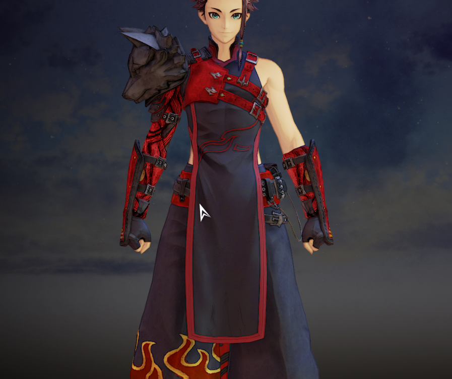 《破曉傳說》拳師洛黑色紅紋火焰長袍MOD