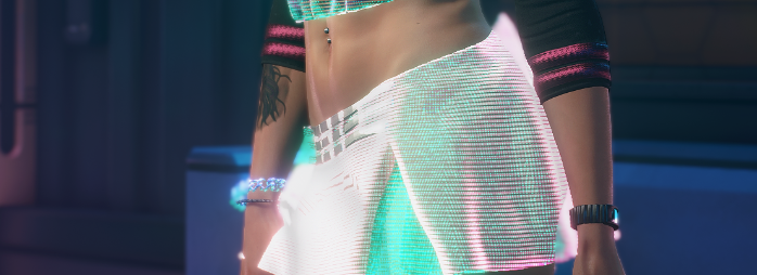 《賽博朋克2077》賽博風啦啦隊超短裙MOD