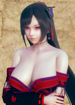 《AI少女》黑色長馬尾性感紅衣古風御姐MOD