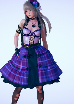 《AI少女》銀發紫裙破洞黑絲美少女MOD