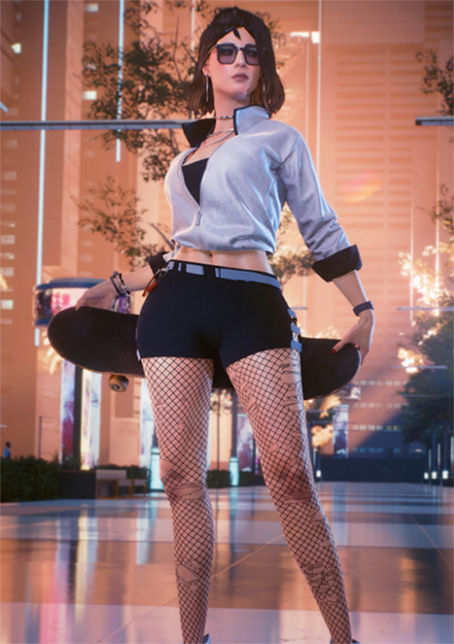 《賽博朋克2077》性感漁網短褲MOD