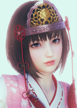 《AI少女》黑色短發粉色和服美麗巫女MOD