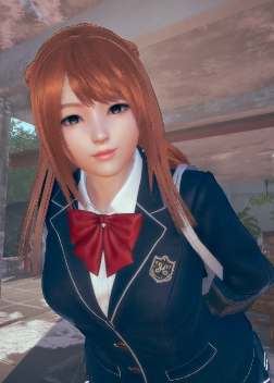 《AI少女》橙色長(zhǎng)發(fā)藍(lán)色校服女高中生MOD
