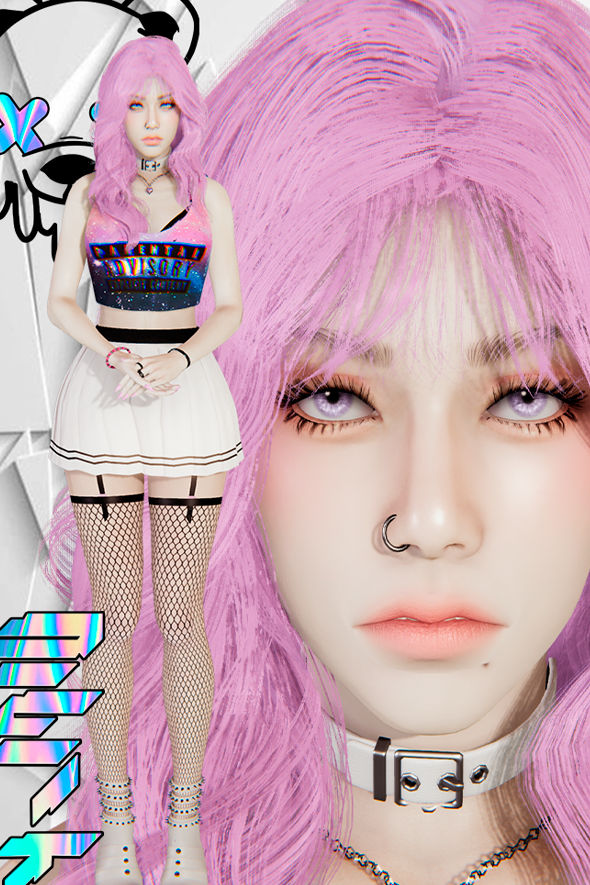 《AI少女》歐美風粉毛狂野鼻環少女MOD