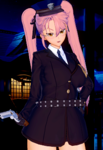 《戀活Sunshine》粉毛雙馬尾性感美少女保安制服MOD