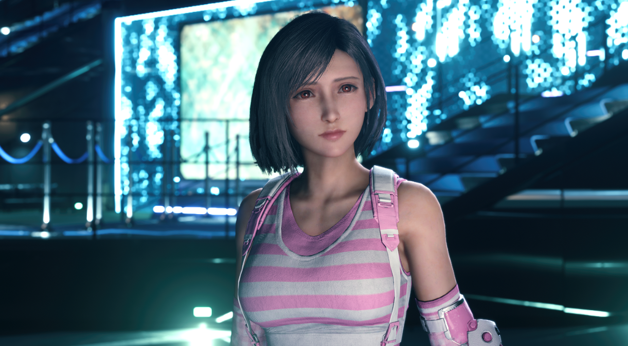 《最終幻想7：重制版》蒂法少女心粉色條紋裝MOD