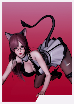 《AI少女》紅色長發低領短裙貓耳秘書MOD