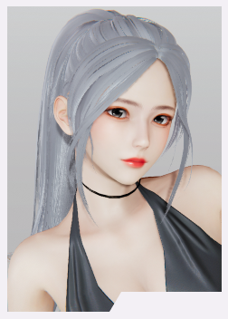 《AI少女》白色馬尾辮性感晚禮服美少女MOD