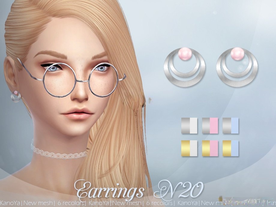 《模擬人生4》雙圓環精致珍珠耳環MOD