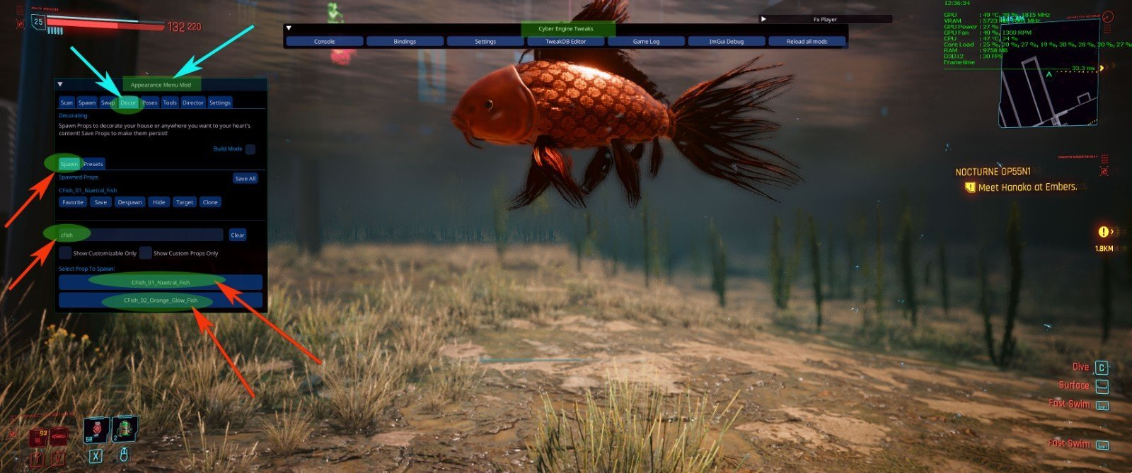 《賽博朋克2077》動畫魚MOD