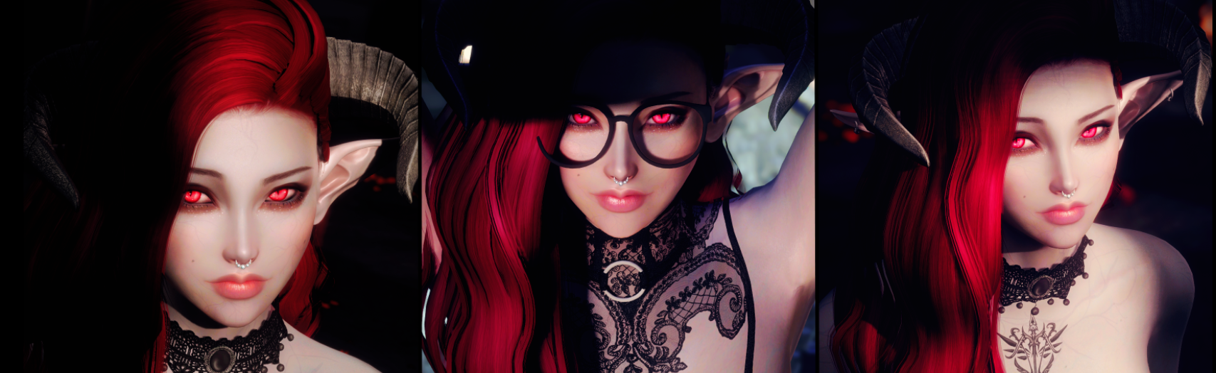 《上古卷軸5：天際重制版》紅發(fā)暗黑女魅魔預(yù)設(shè)MOD