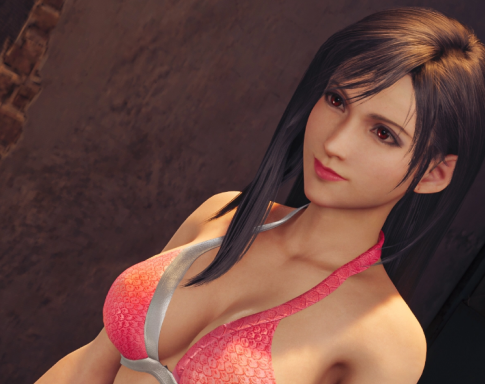 《最終幻想7：重制版》蒂法清純素顏粉色鱗片泳衣MOD