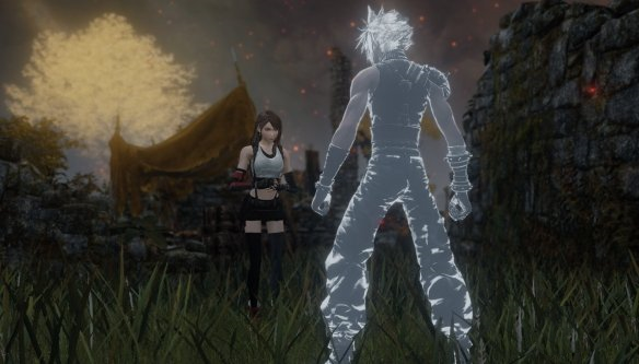 《艾爾登法環(huán)》最終幻想7重制版精美蒂法和克勞德外觀仿生淚滴MOD