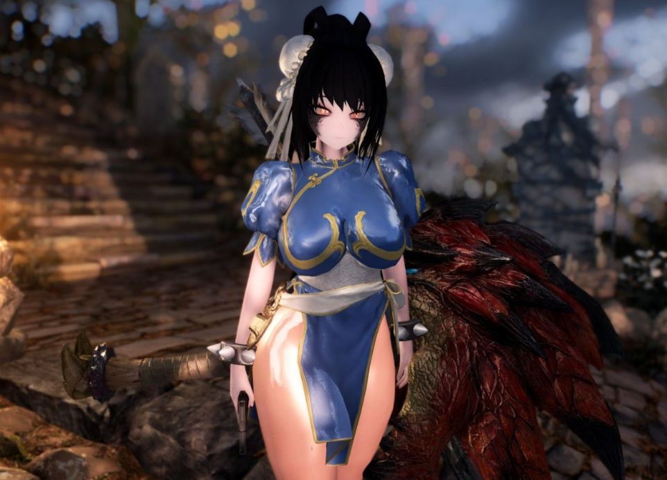 《上古卷軸5：天際重制版》春麗開叉旗袍套裝MOD