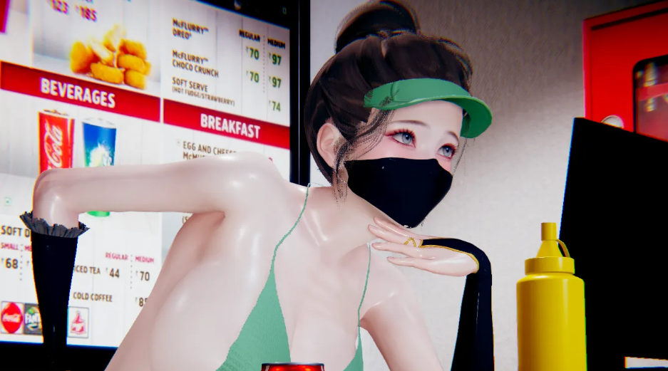《AI少女》性感黑絲服務員小姐姐MOD