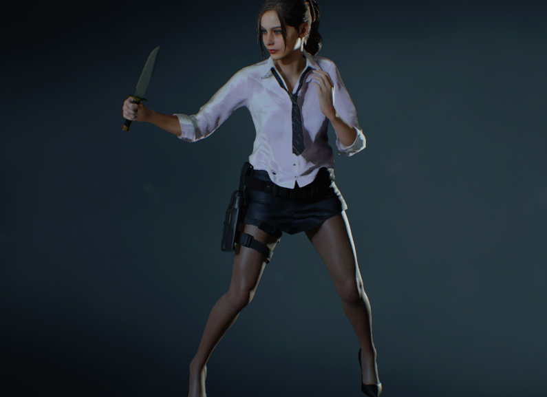 《生化危機(jī)2：重制版》克萊爾少女JK裝紐扣襯衫皮套MOD[兼容新版本]