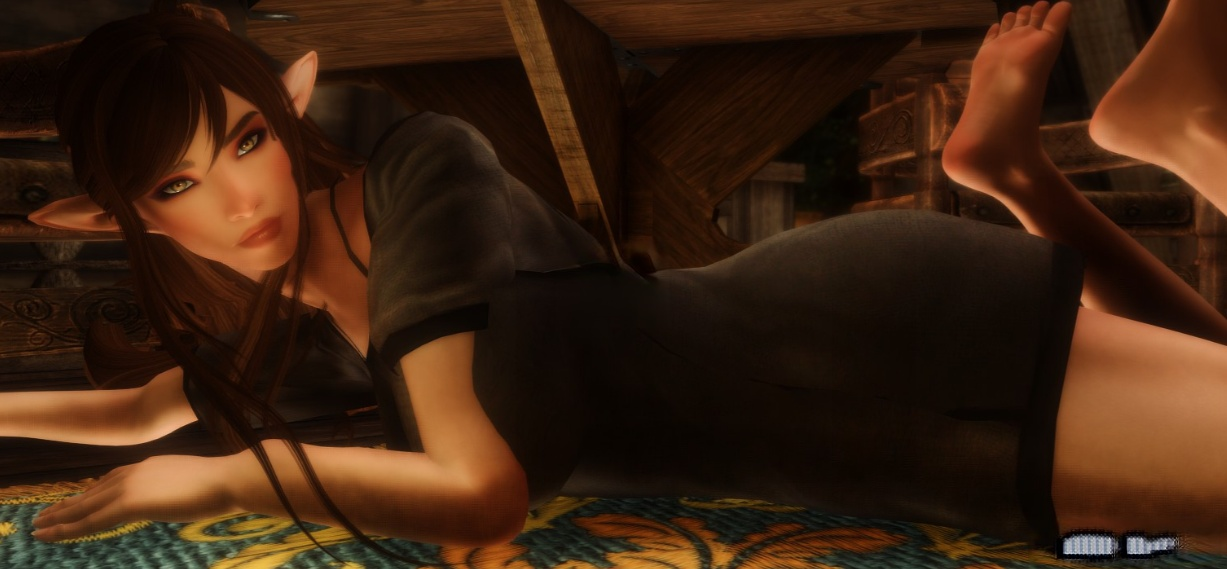 《上古卷軸5：天際重置版》女性黑色性感睡衣MOD