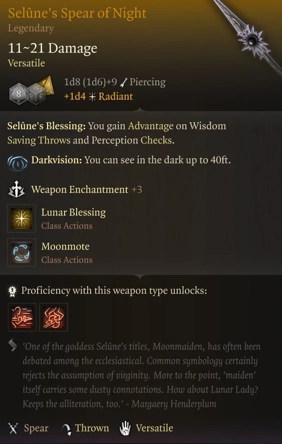 《博德之門3》真正的傳奇-艾林的夜之矛MOD