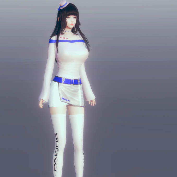 《AI少女》韓系性感大胸白絲車模MOD