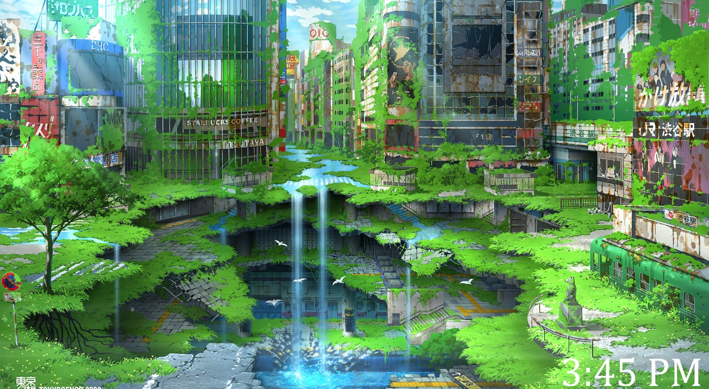 《Wallpaper Engine》后啟示錄風廢墟城市記時動態壁紙