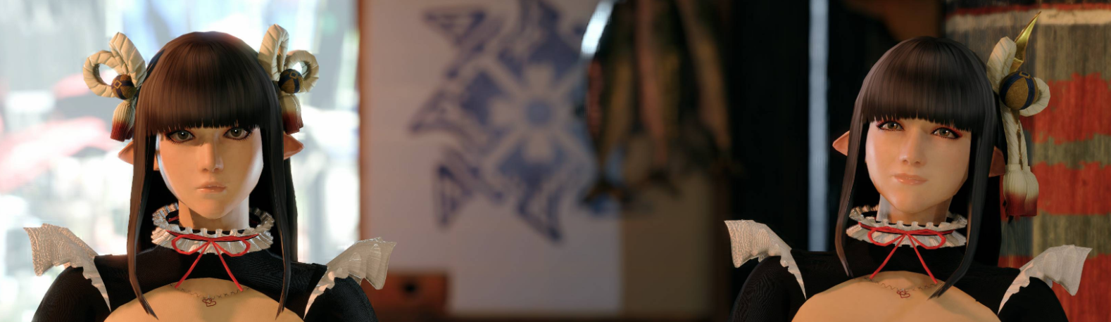 《怪物獵人崛起：曙光》火芽水蕓姐妹性感黑紗上衣MOD