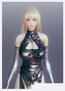 《AI少女》金色長發灰色露肩旗袍御姐MOD