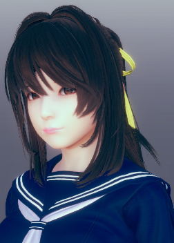 《AI少女》黑色長發深藍色水手服女高中生MOD