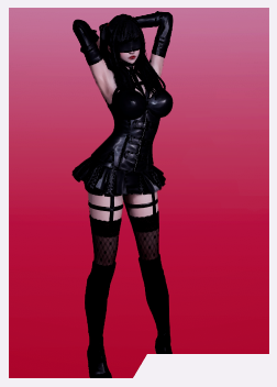 《AI少女》黑色長發皮衣短裙蒙眼御姐MOD