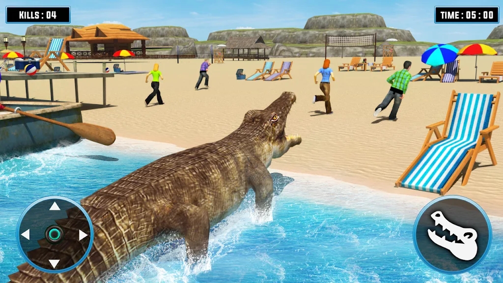 海灘鱷魚3d