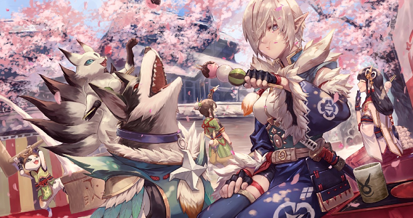 《Wallpaper Engine》怪獵崛起神火村的日常同人動態壁紙