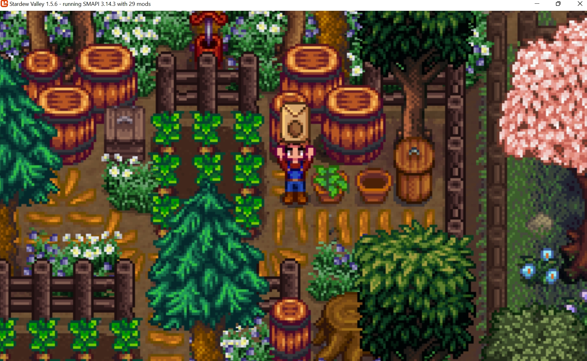 《星露谷物語》植物、原木和桶裝飾MOD