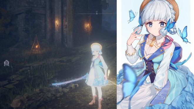 《艾爾登法環(huán)》神里綾華花時(shí)來信替換女性武士MOD