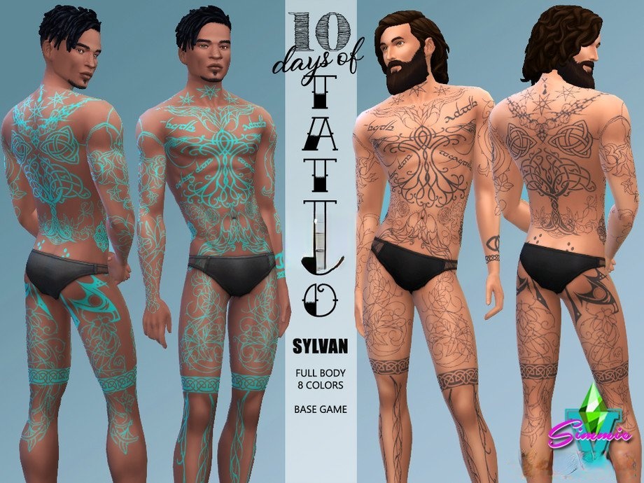 《模擬人生4》帥氣森林紋身MOD