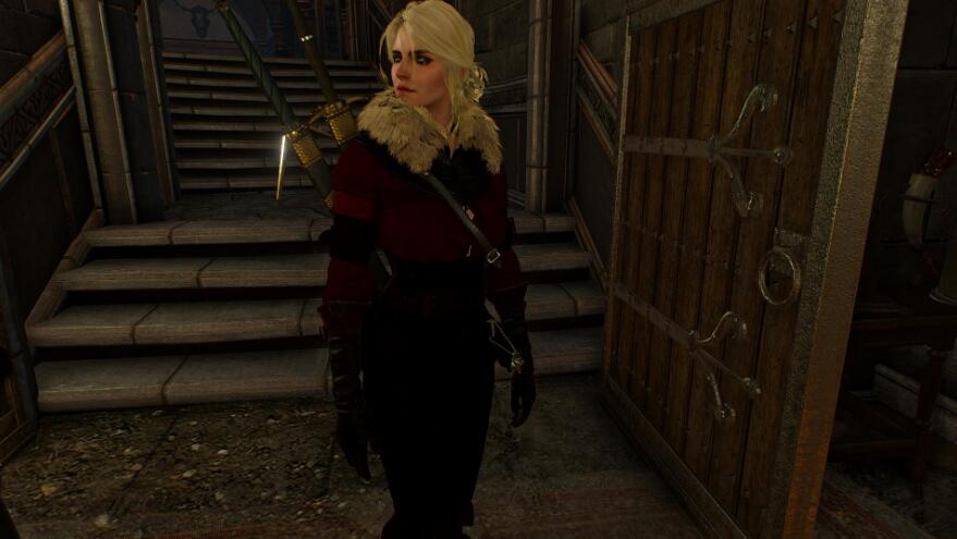 《巫師3次世代版》希里服裝紅色配色MOD