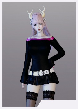《AI少女》黑色連衣裙粉發龍女MOD