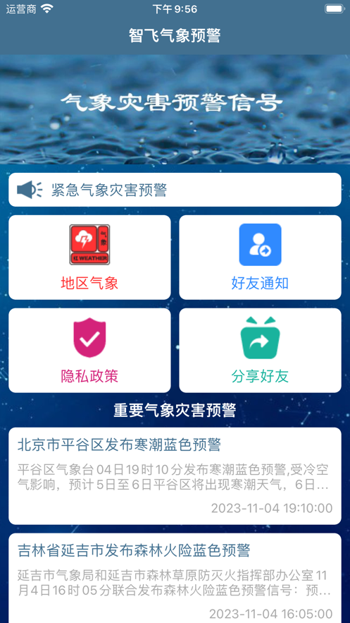 智飛氣象預警